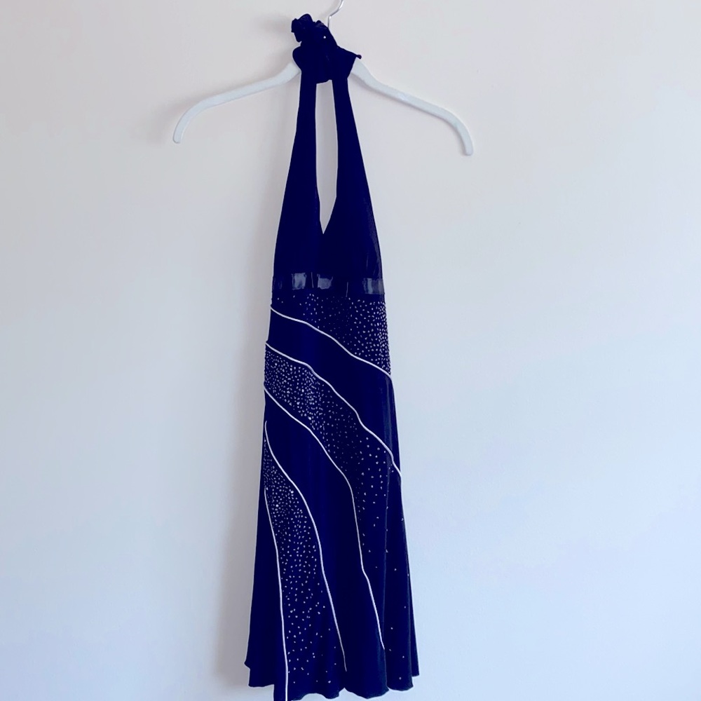 Black and White Halter Dress